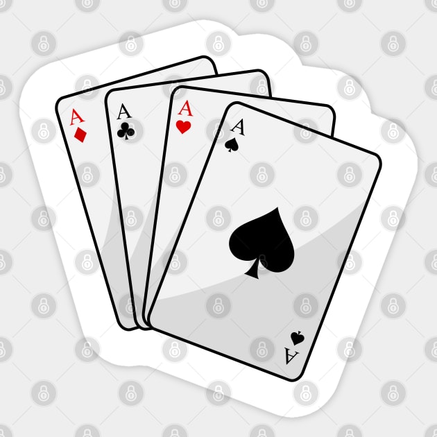 Quadruplets Aces Poker cards at Poker Sticker by Markus Schnabel